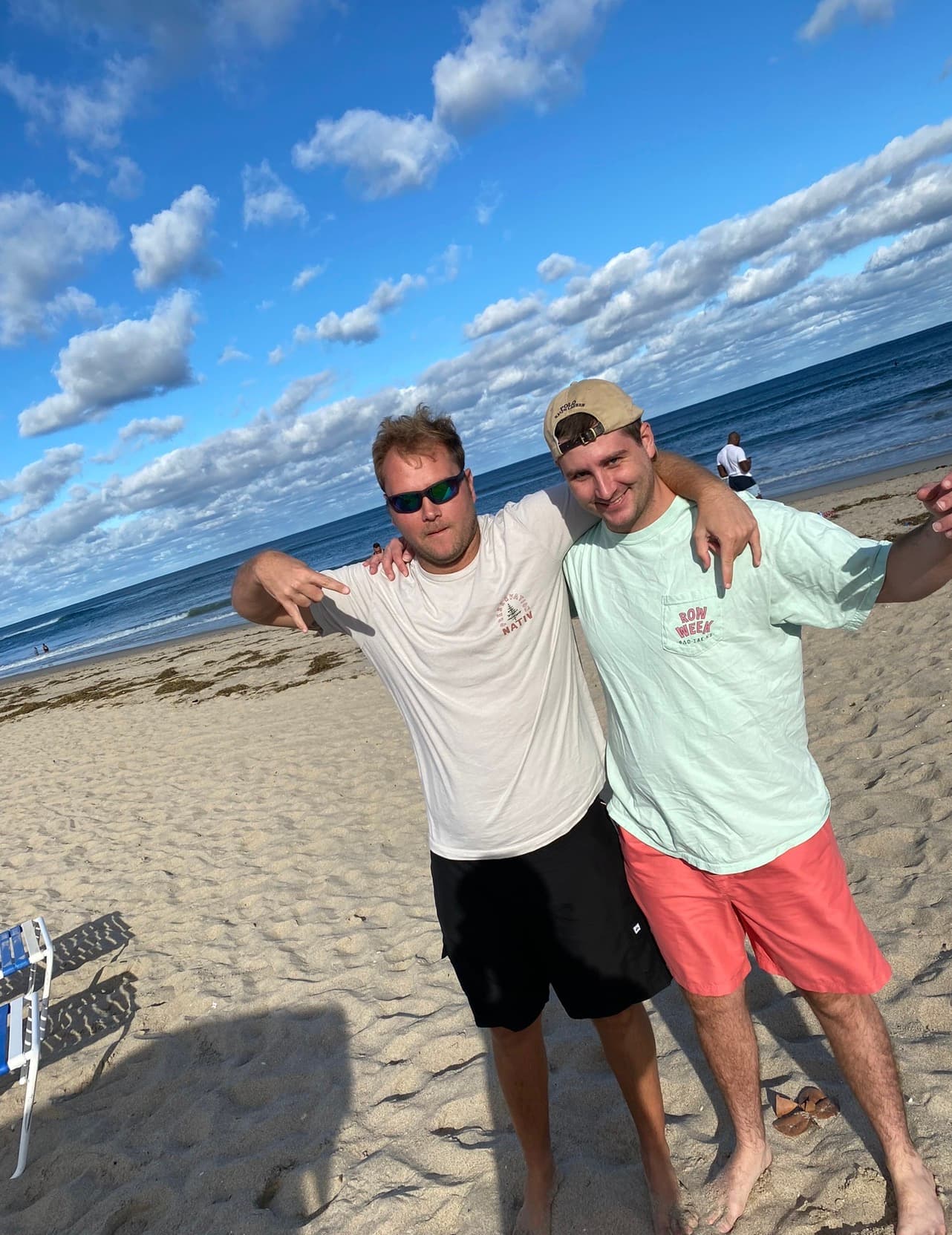 Colton Trudell and Michael Ptak, co-founders of Halfway There, on the coast.